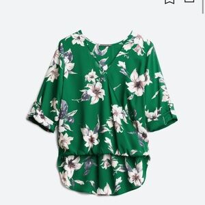 West Kei Green Floral Blouse